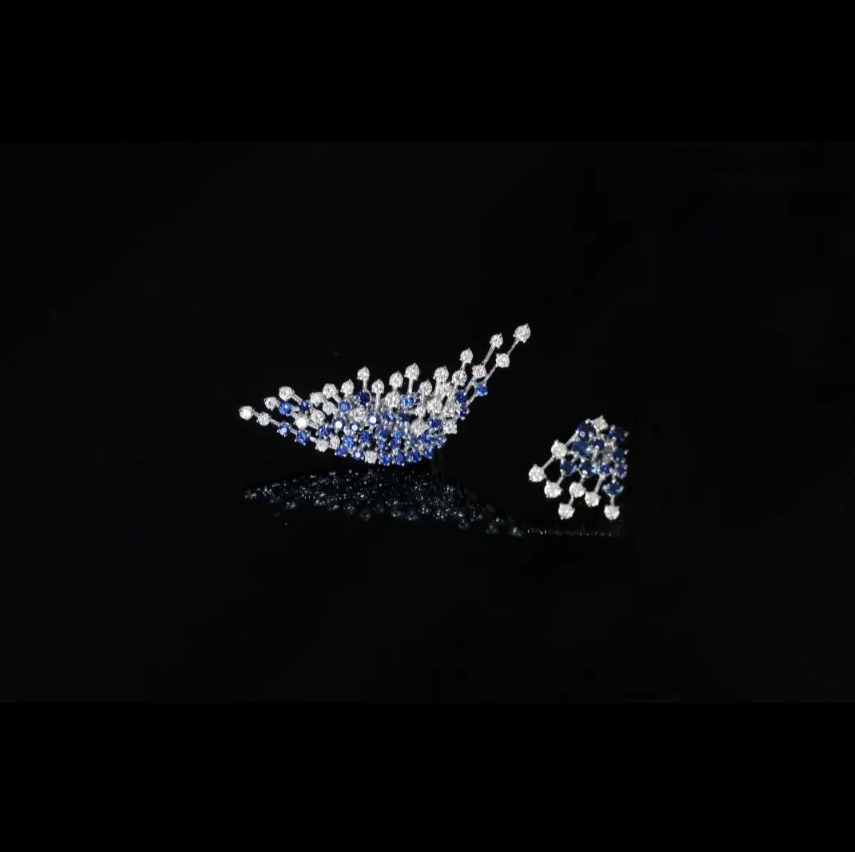 Earrings white gold 18 kt