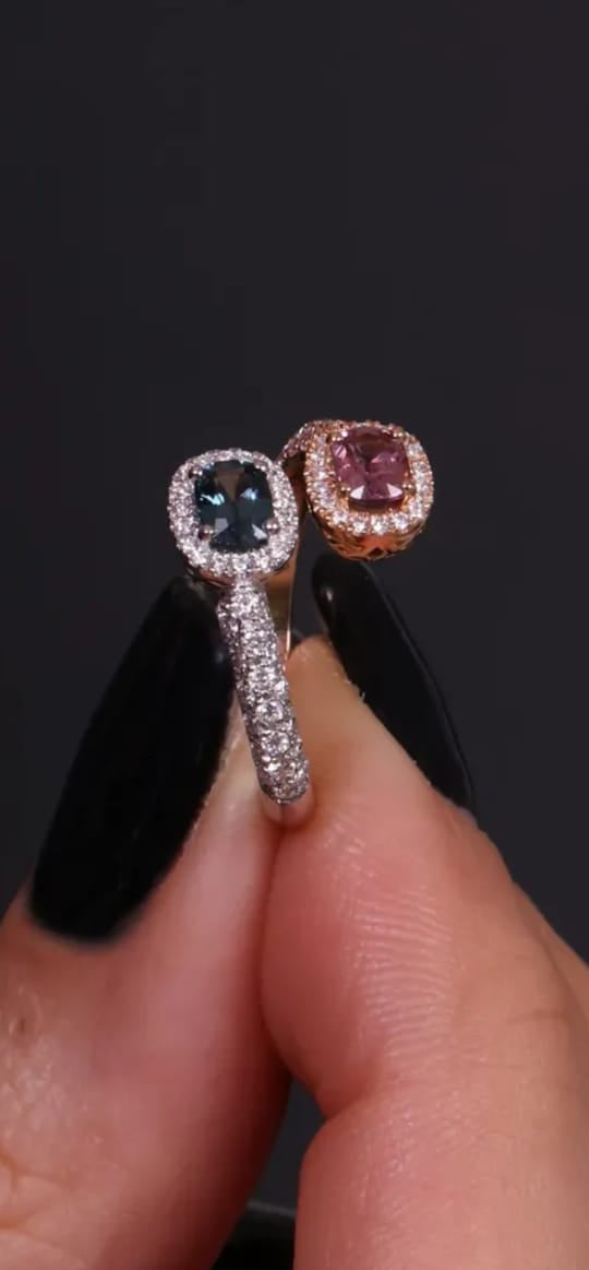 Ring white and pink gold 18kt